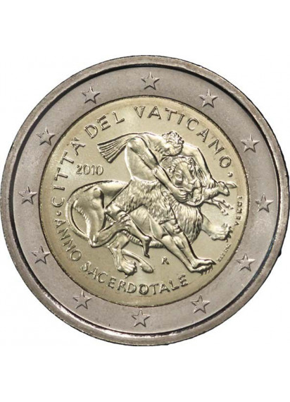 2010 - 2 euro Busta Filatelico Numismatica VATICANO FDC Anno Sacerdotale 